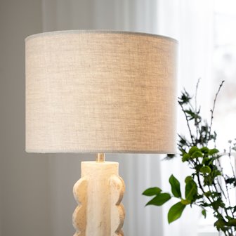 Lniany abażur cylindryczny piaskowy Sara 35cm